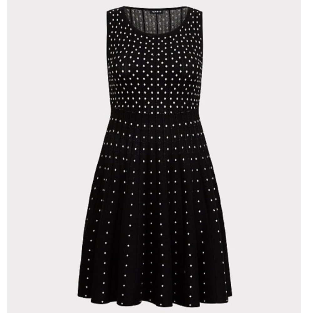 Torrid Sweater Knit polka dot bounce skater dress